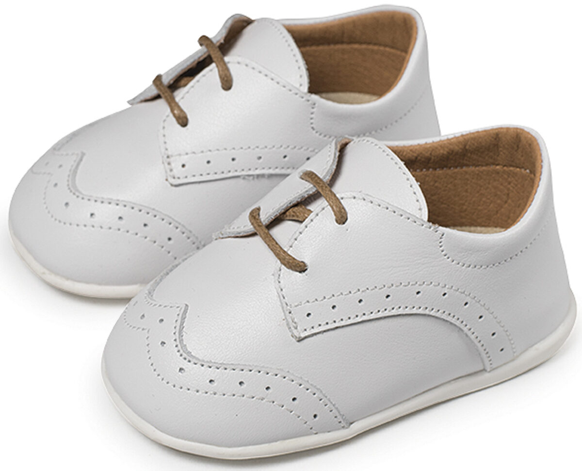 Βαπτιστικά Παπούτσια Δερμάτινα Σκαρπίνια Πρώτα Βήματα Λευκό PRI2070
