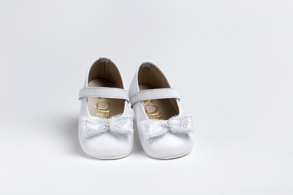Βαπτιστικά Παπούτσια Μπαλαρίνα Αγκαλίας Για Κορίτσια Λευκό Κ2203Α