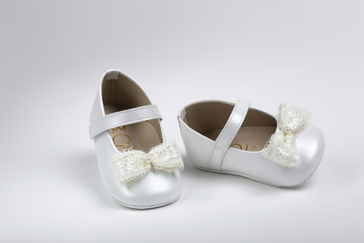 Βαπτιστικά Παπούτσια Μπαλαρίνα Αγκαλίας Για Κορίτσια Εκρού Κ2203Ε
