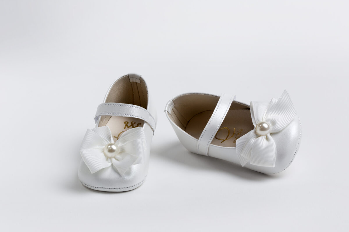 Βαπτιστικά Παπούτσια Μπαλαρίνα Αγκαλίας Για Κορίτσια Εκρού Κ2205Ε