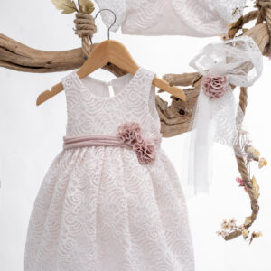 Βαπτιστικό Φόρεμα Για Κορίτσι Από Δαντέλα Glitter Κ55Π