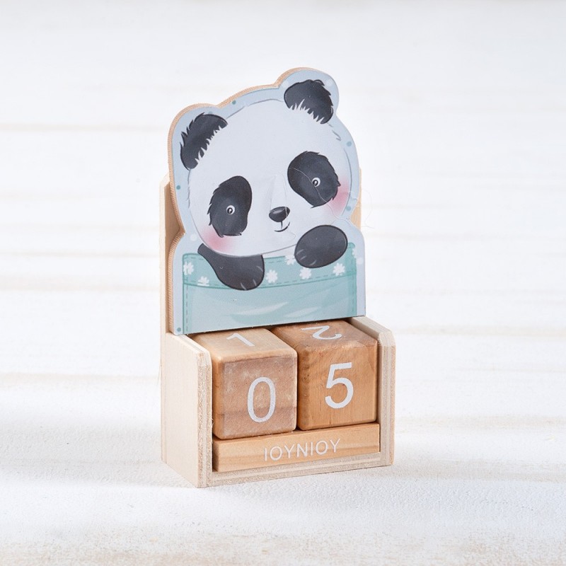 ξύλινο ημερολόγιο panda 1