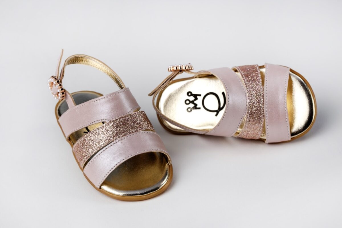 Βαπτιστικά Παπούτσια Πρώτα Βήματα Σανδάλι Dasty Pink Με Glitter K320P