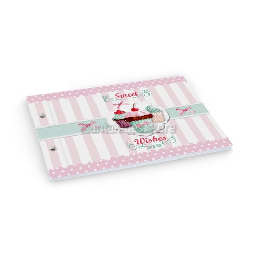 Βιβλίο Ευχών Βάπτισης Για Κορίτσι Με Θέμα Patisserie Capcakes TS-107