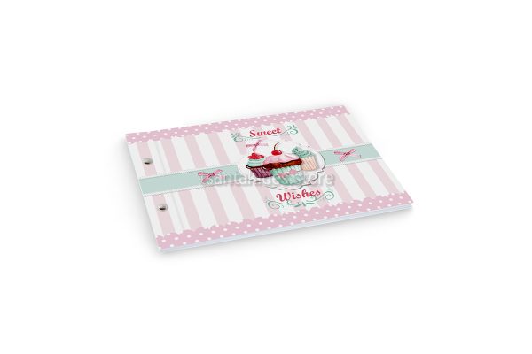 Βιβλίο Ευχών Βάπτισης Για Κορίτσι Με Θέμα Patisserie Capcakes TS-107