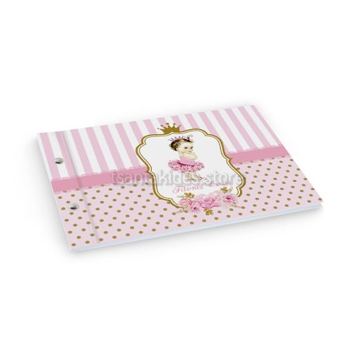 Βιβλίο Ευχών Βάπτισης Για Κορίτσι Με Θέμα Little Baby Princess TS-108