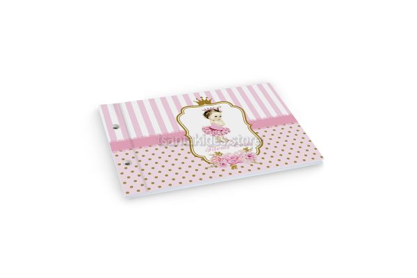 Βιβλίο Ευχών Βάπτισης Για Κορίτσι Με Θέμα Little Baby Princess TS-108