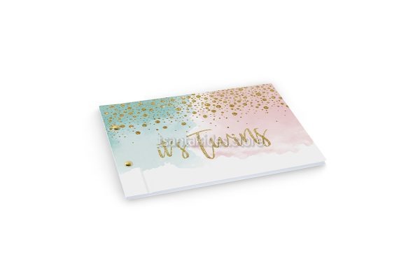 Βιβλίο Ευχών Βάπτισης Για Δίδυμα Με Θέμα Pastel Watercolor TS-206