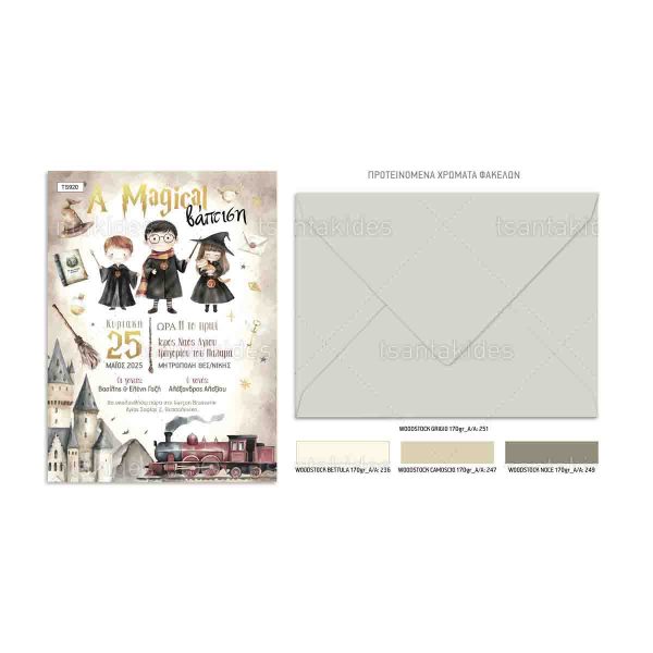 Προσκλητήριο Βάπτισης Harry Potter TS920