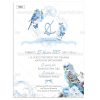Προσκλητήριο Βάπτισης Για Αγόρι Blue Floral Parrot (Παπαγάλος) TS924