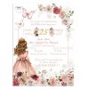 Προσκλητήριο Βάπτισης Για Κορίτσι Με Θέμα Princess Floral TS931