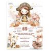Προσκλητήριο Βάπτισης Για Κορίτσι Με Θέμα Pirate Girl TS942