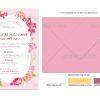 Προσκλητήριο Βάπτισης Για Κορίτσι Με Θέμα Flowers Peony and Bougainvillea TS946