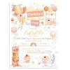 Προσκλητήριο Βάπτισης Για Δίδυμα Με Θέμα Balloon Girls TS948