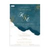 Προσκλητήριο Γάμου Ocean Blue Wave Watercolor TS-822
