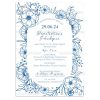 Προσκλητήριο Γάμου Blue Line Art Flowers TS-823