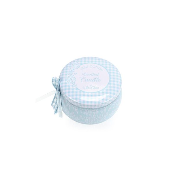 Μπομπονιέρα Κερί Σιέλ Με Μεταλλικό Κουτί light cotton