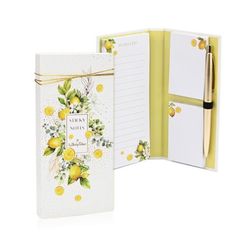 Μπομπονιέρα Σημειωματάριο Με Post It με Στυλό Lemon