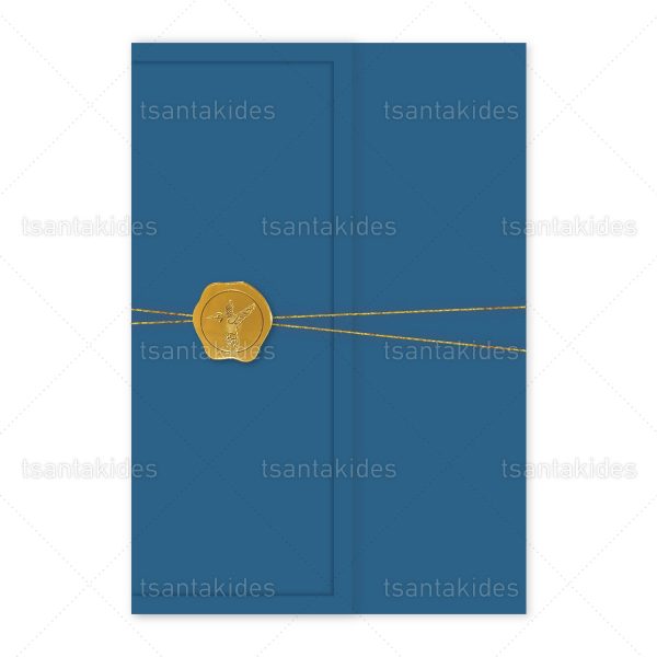 Προσκλητήριο Βάπτισης Για Αγόρι Κουνελάκι Σε Λουλούδια Μπλε Chinoserie 1935 2Π10
