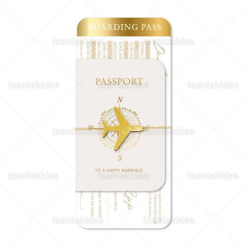 Προσκλητήριο Γάμου Με Θέμα Passport 7834-PASSPORT (ΚΛ070)