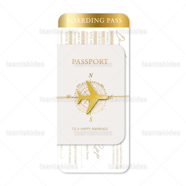 Προσκλητήριο Γάμου Με Θέμα Passport 7834-PASSPORT (ΚΛ070)