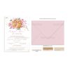 Προσκλητήριο Γάμου - Βάπτισης Με Θέμα Pink Floral Branch TS999